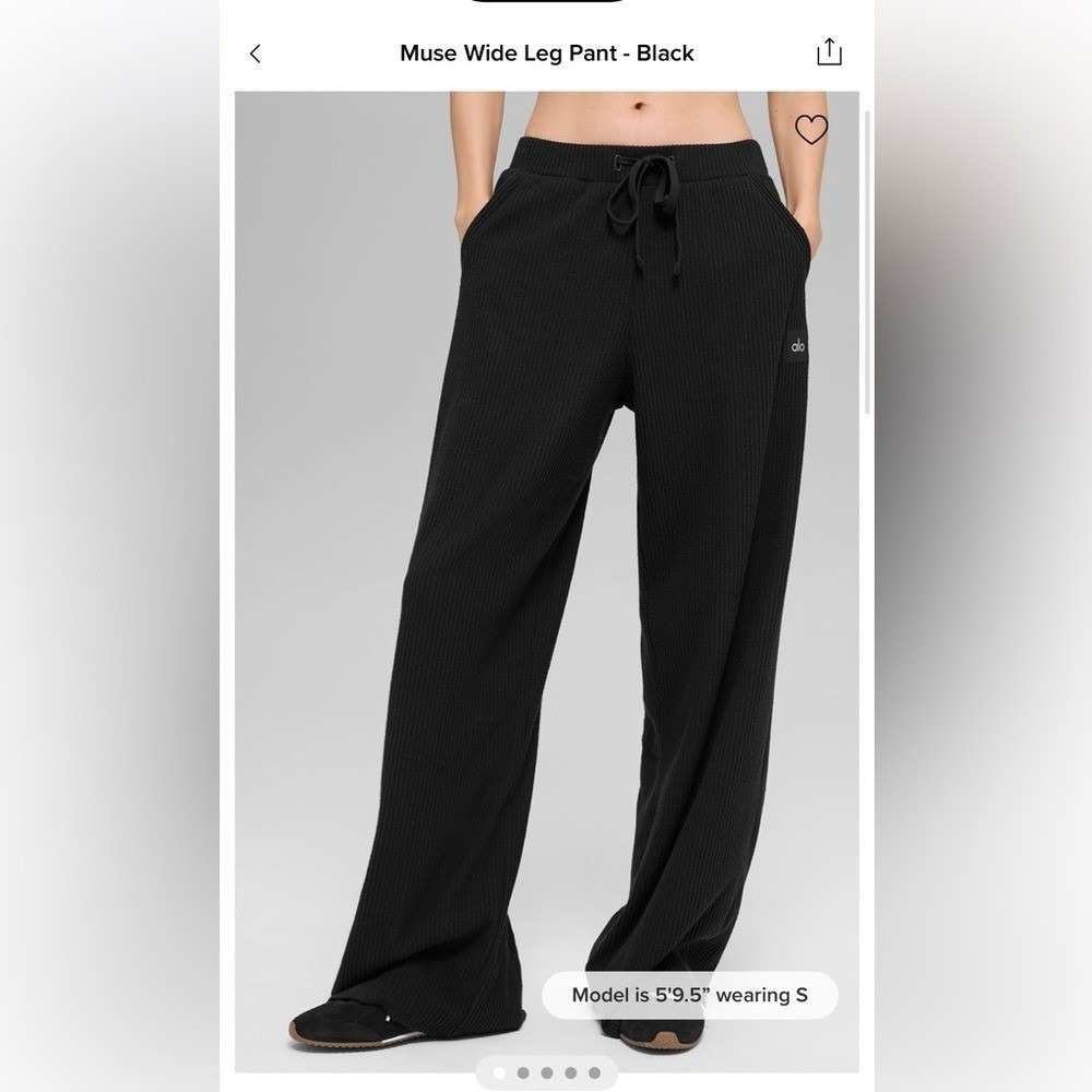 ALO Muse Wide Leg Pant‎  Black SIZE XS NWT - Picture 2 of 6